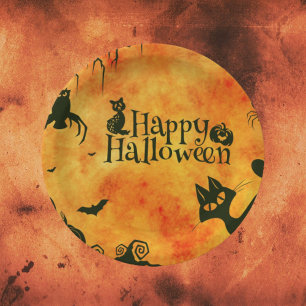 Fröhliche Halloween-Papierparty-Teller Pappteller