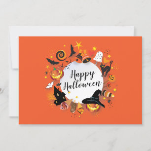 Fröhliche Halloween-Party-Vorlage Karte Einladung