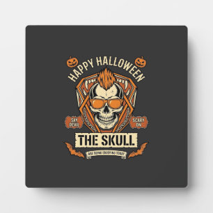 Fröhliche Halloween-Schädel-Mohawk-Sonnenbrille Kü Fotoplatte