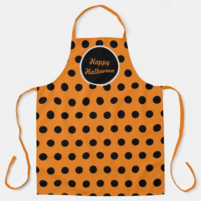 Fröhliche Halloween-Schürze (Orange & Schwarz) Schürze (Vorderseite)