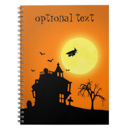 Fröhliche Halloween-Silhouette Landschaft Notizblock