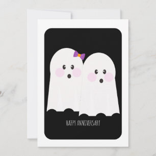 Fröhliche Halloween süße Geist Hochzeitstagskarte