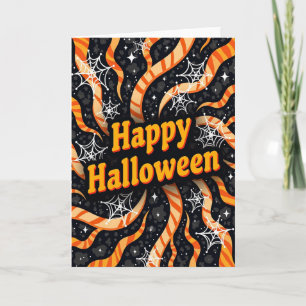 Fröhliche Halloween-Swirls-Karte Karte