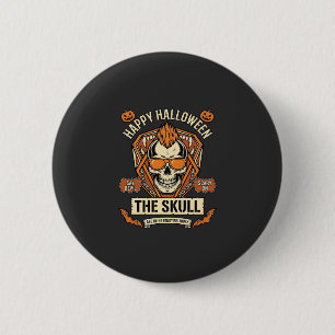 Fröhliche Halloween-Totenkopf-Mohawk-Sonnenbrille Button