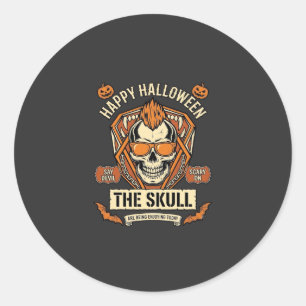 Fröhliche Halloween-Totenkopf-Mohawk-Sonnenbrille  Runder Aufkleber