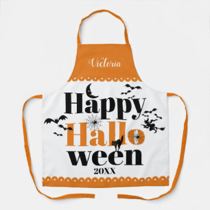 Fröhliche Halloween-Typografie mit Vintagen Elemen Schürze