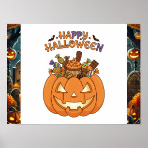 Fröhliche Halloween-Wandkunst Poster