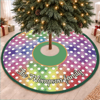 Fröhliche helle bunte Weihnachtspunkte Fleece Weihnachtsbaumdecke
