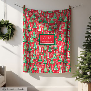 Fröhliche helle Farben Wasserfarbe Preppy-Geschenk Fleecedecke