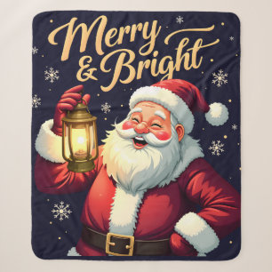 Fröhliche, helle Illustration von Santa Claus mit Sherpadecke