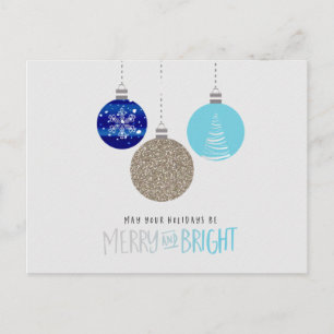 Fröhliche & Helle Ornamente Feiertag Winter Postka Feiertagspostkarte