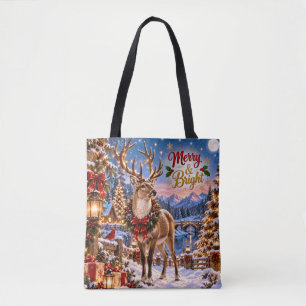 Fröhliche & helle Weihnachtshirsch-Tasche Tasche