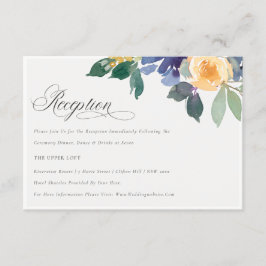Fröhliche Hochzeitsempfehlung mit gelber Blauer Fl Begleitkarte