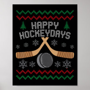 Fröhliche Hockeytage Hässliches Weihnachten Xmas H Poster