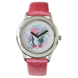 Fröhliche Holiday Penguin Armbanduhr