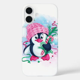 Fröhliche Holiday Penguin iPhone 16 Hülle