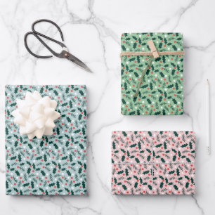 Fröhliche Holly-Tage Geschenkpapierbögen Geschenkpapier Set
