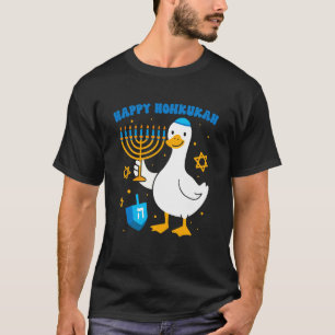 Fröhliche Honkukkah-Gans jüdisch eine Menora Han h T-Shirt