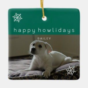 Fröhliche Howlidays Fügen Sie Ihr Foto Grüner Haus Keramikornament