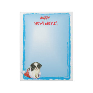 Fröhliche Howlidays Japanese Chin Notizblock