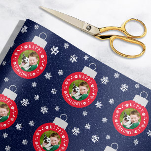 Fröhliche Howlidays Navy und rote benutzerdefinier Geschenkpapier