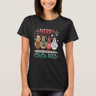Fröhliche Hühner-Weihnachten Lustige Weihnachtshüh T-Shirt