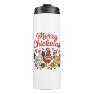 Fröhliche Hühnerweihnachten Hühner Weihnachten Thermosbecher