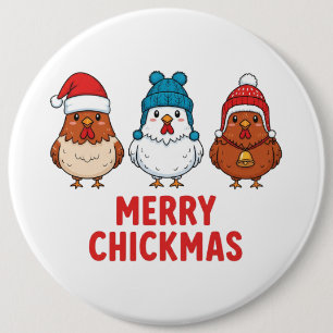 Fröhliche Hühnerweihnachten Lustiges Hühner Weihna Button