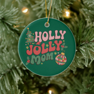 Fröhliche Hunde-Mama Weihnachten Ferien Tierliebha Keramik Ornament