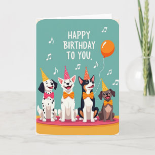 Fröhliche Hundeparty-Karte Karte