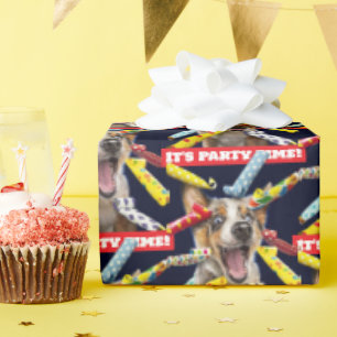 Fröhliche Hundeparty-Tutgeräte Geschenkpapier