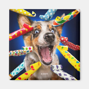 Fröhliche Hundeparty-Tutgeräte Magnet