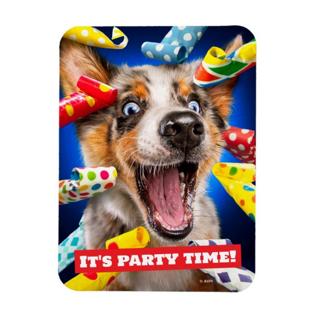 Fröhliche Hundeparty-Tutgeräte Magnet (Vertikal)