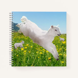 Fröhliche hüpfende Lämmer Ostern Notizbuch