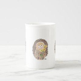 Fröhliche Igel Knochen-China Tasse