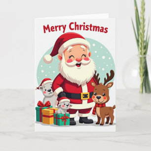 Fröhliche illustrierte Weihnachtskarte Karte
