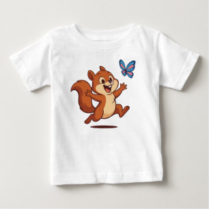 Fröhliche Jagd – Glückliches Eichhörnchen & Schmet Baby T-shirt