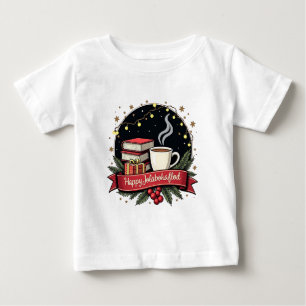 Fröhliche Jolabokaflod Giftholida Einladung Baby T-shirt