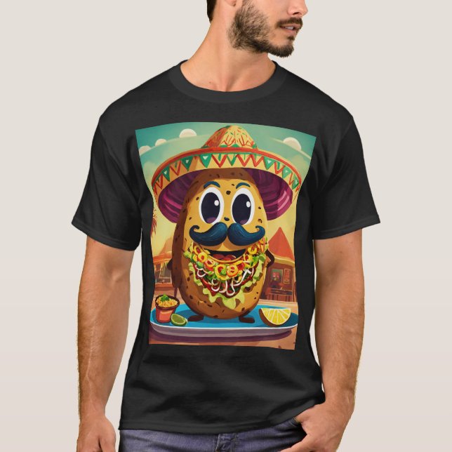 Fröhliche Kaktus mit Blume Kronenaufkleber-Design T-Shirt (Vorderseite)