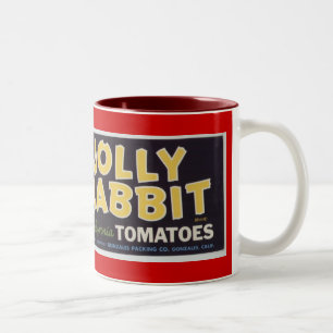 Fröhliche Kaninchen Tomaten Zweifarbige Tasse