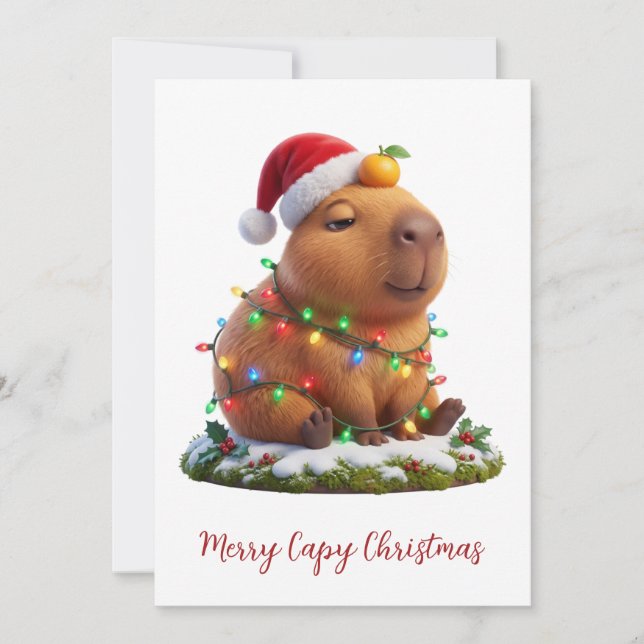 Fröhliche Kapy Weihnachten Unbehelligte Capybara L (Vorderseite)