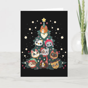 Fröhliche Katmas lustiger Weihnachtsbaum, Katzen X Karte