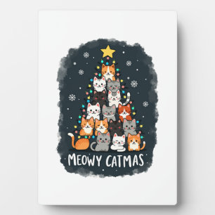 Fröhliche Katz Weihnachten Katze Weihnachtsbaum Xm Fotoplatte