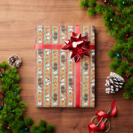 Fröhliche Katzen-Weihnachtssängerinnen Feline Geschenkpapier