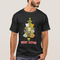 Fröhliche Katzenweihnacht Tannenbaum Fichte
