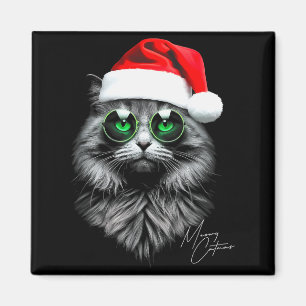 Fröhliche Katzenweihnachten Lustige Coole Weihnach Magnet