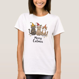 Fröhliche Katzenweihnachten Lustiger Katzenliebhab T-Shirt