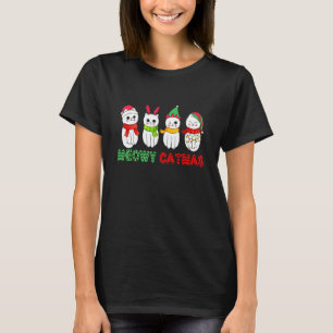 Fröhliche Katzenweihnachten  Süße Weihnachtskatze  T-Shirt