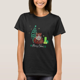 Fröhliche Katzenweihnachten Weihnachten festlich F T-Shirt