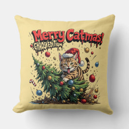 Fröhliche Katzmas – Chaos Edition Kissen